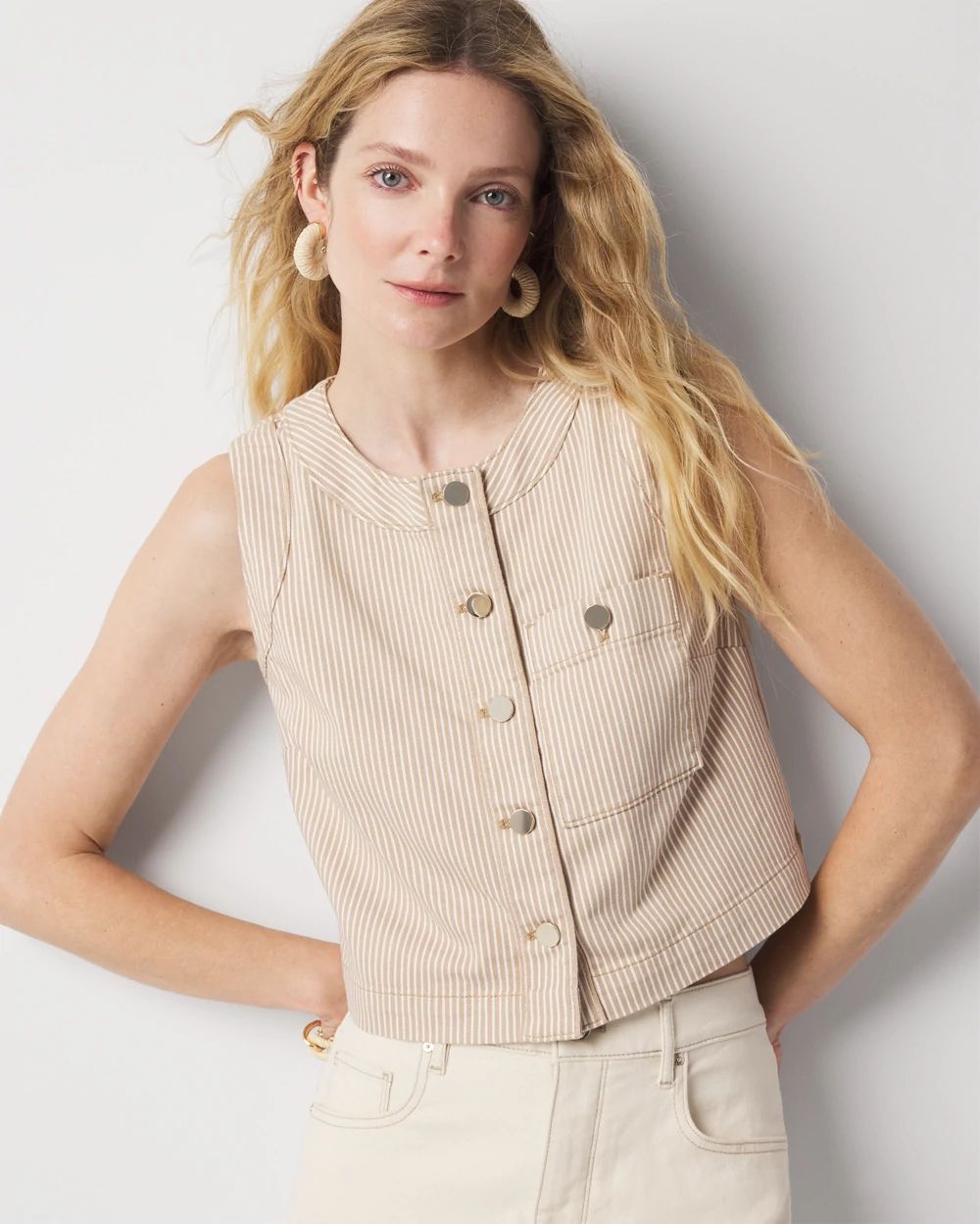 Striped Patch Pocket Shell