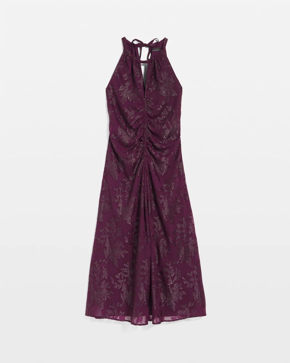 Jacquard Halter Midi Dress
