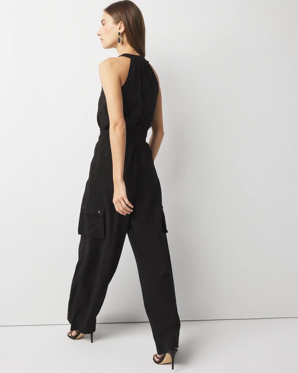 Petite Wide Leg Utility Jumpsuit