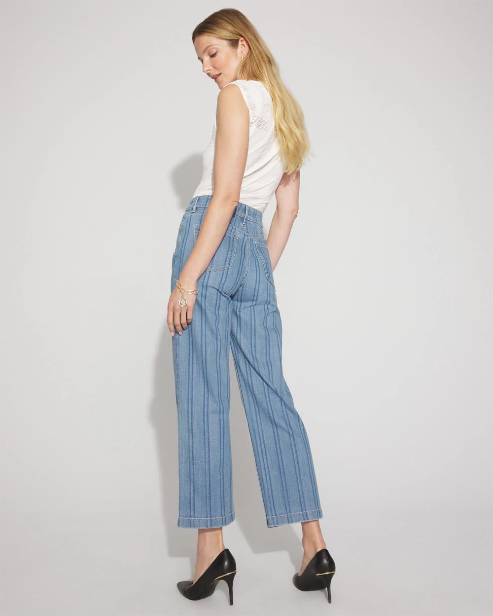 Extra High-Rise Striped Trouser Cropped Jean