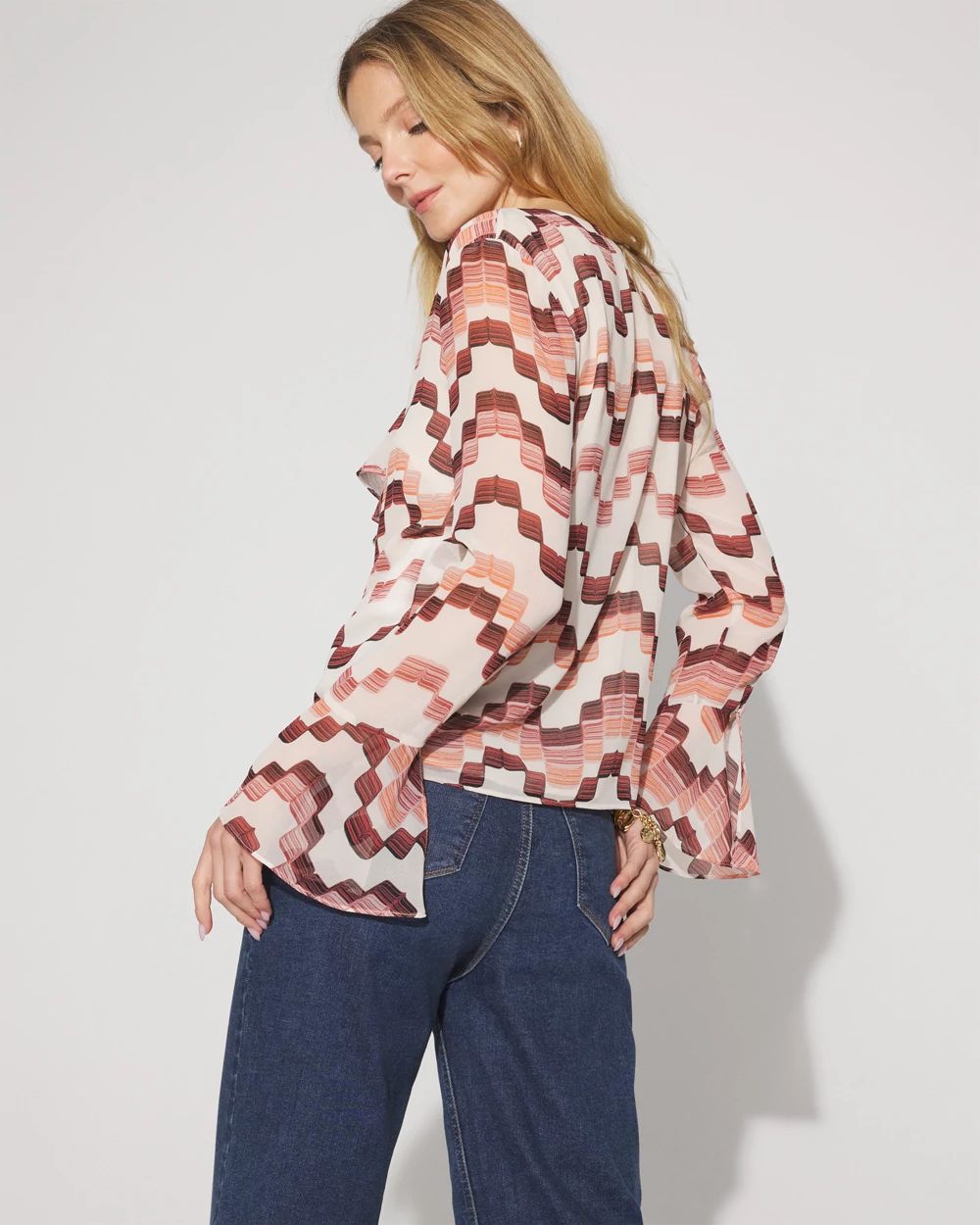 V-Neck Ruffle Blouse