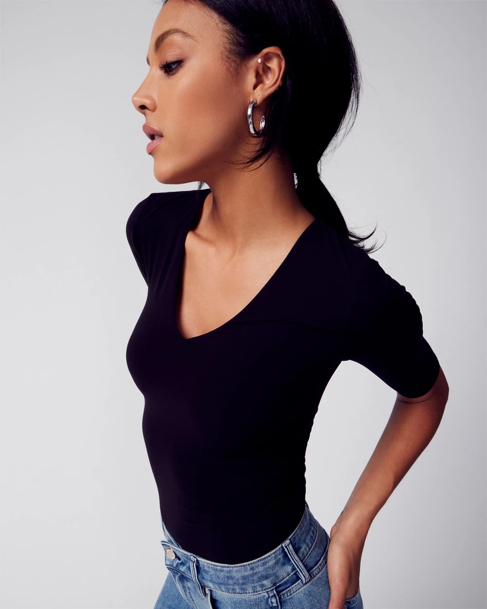 WHBM® FORME Elbow-Sleeve Top click to view larger image.