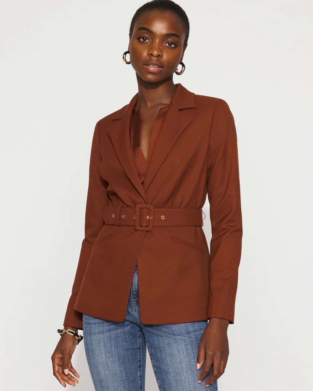 Petite Belted Blazer