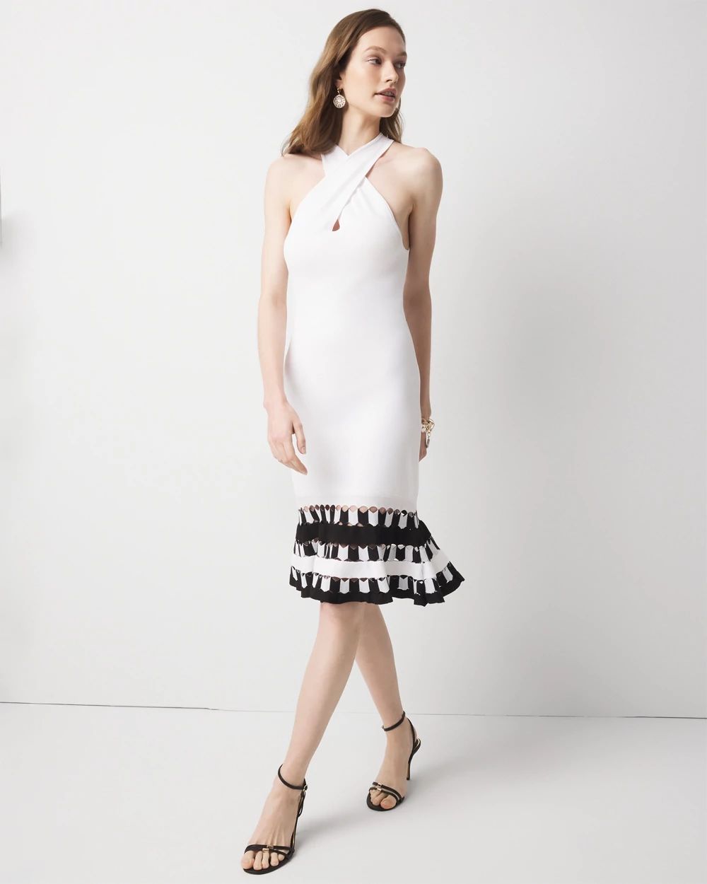 Keyhole Halter Sweater Dress