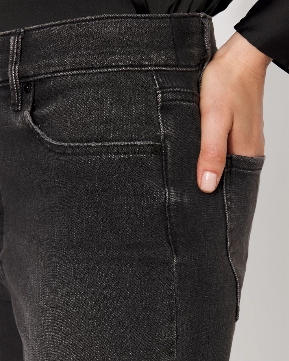 Removable Feather Hem Kick Flare Jean