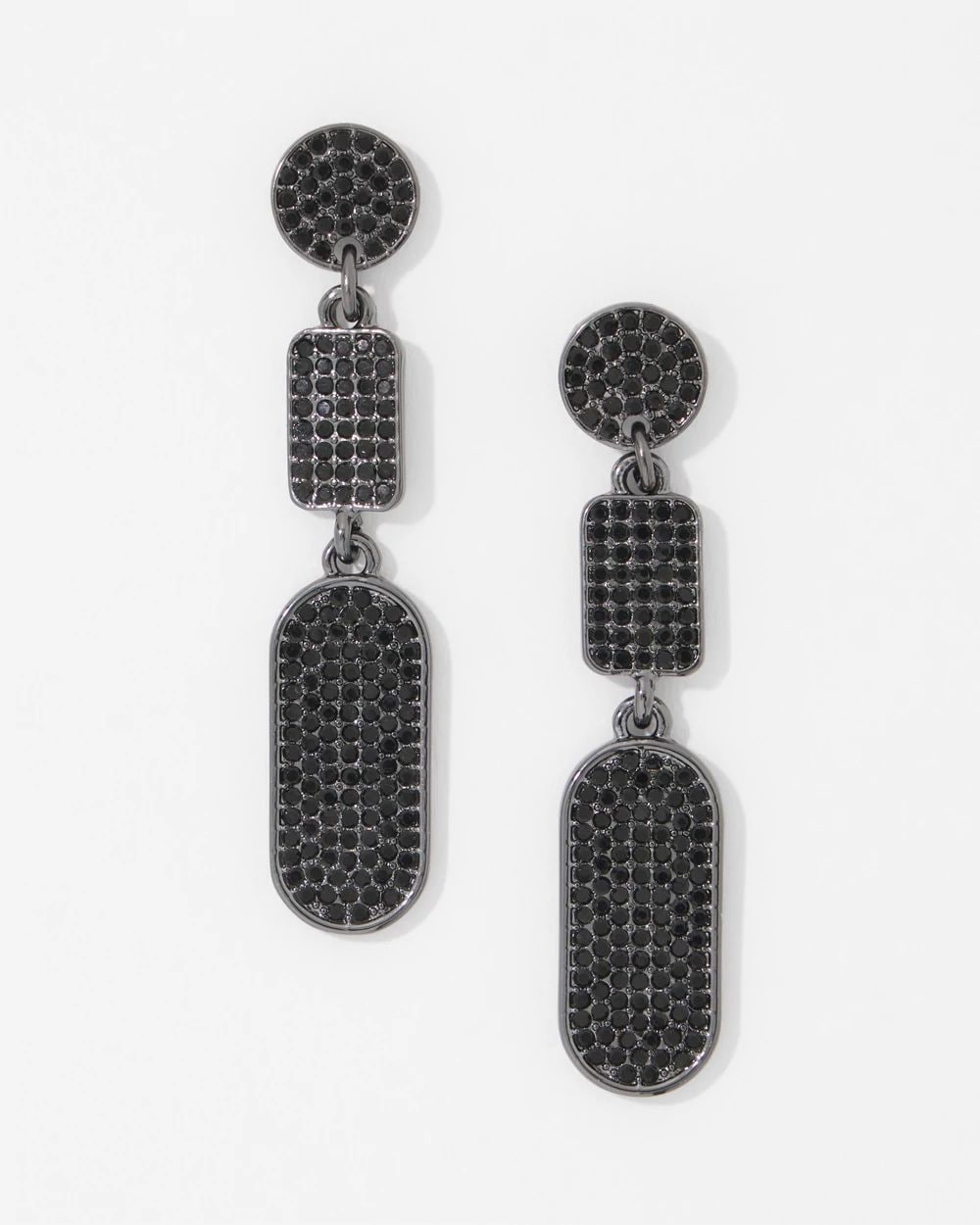 Hematite + Pavé Earrings