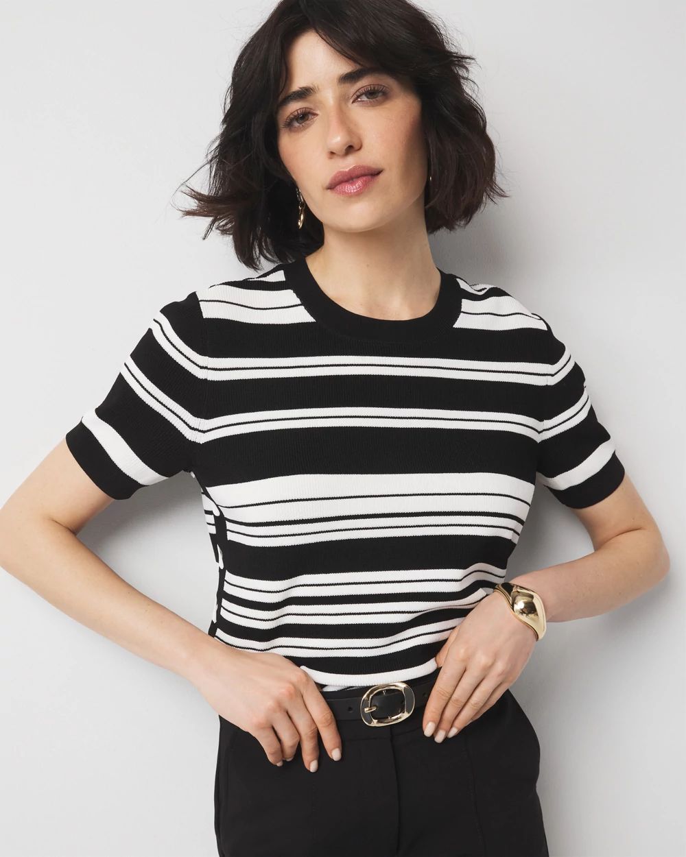 Lace Up Side Sweater Tee