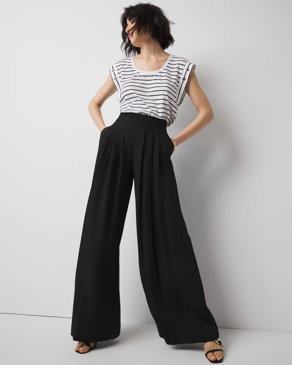 Grommet Cuff Scoop Neck Tee