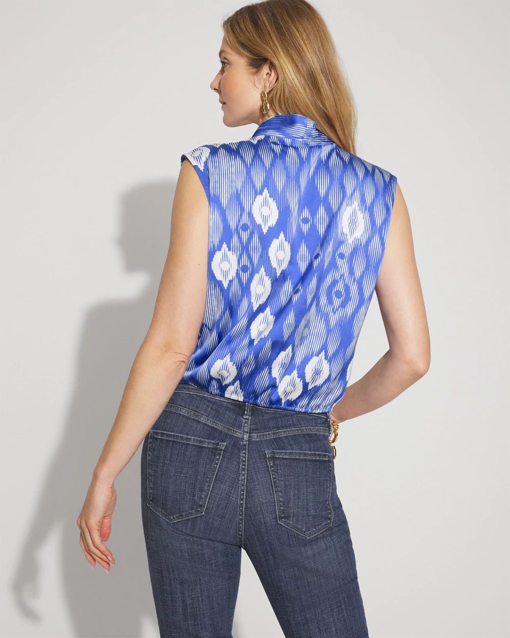 Satin Surplice Tie-Neck Shell