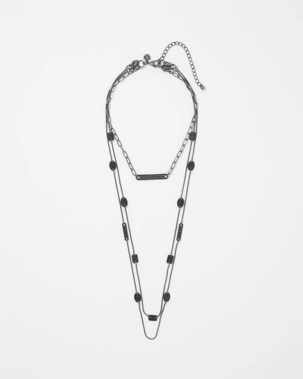 Hematite + Pavé Convertible Necklace