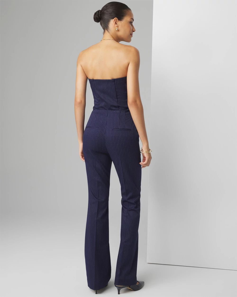 High Rise Pinstripe Flare Trouser