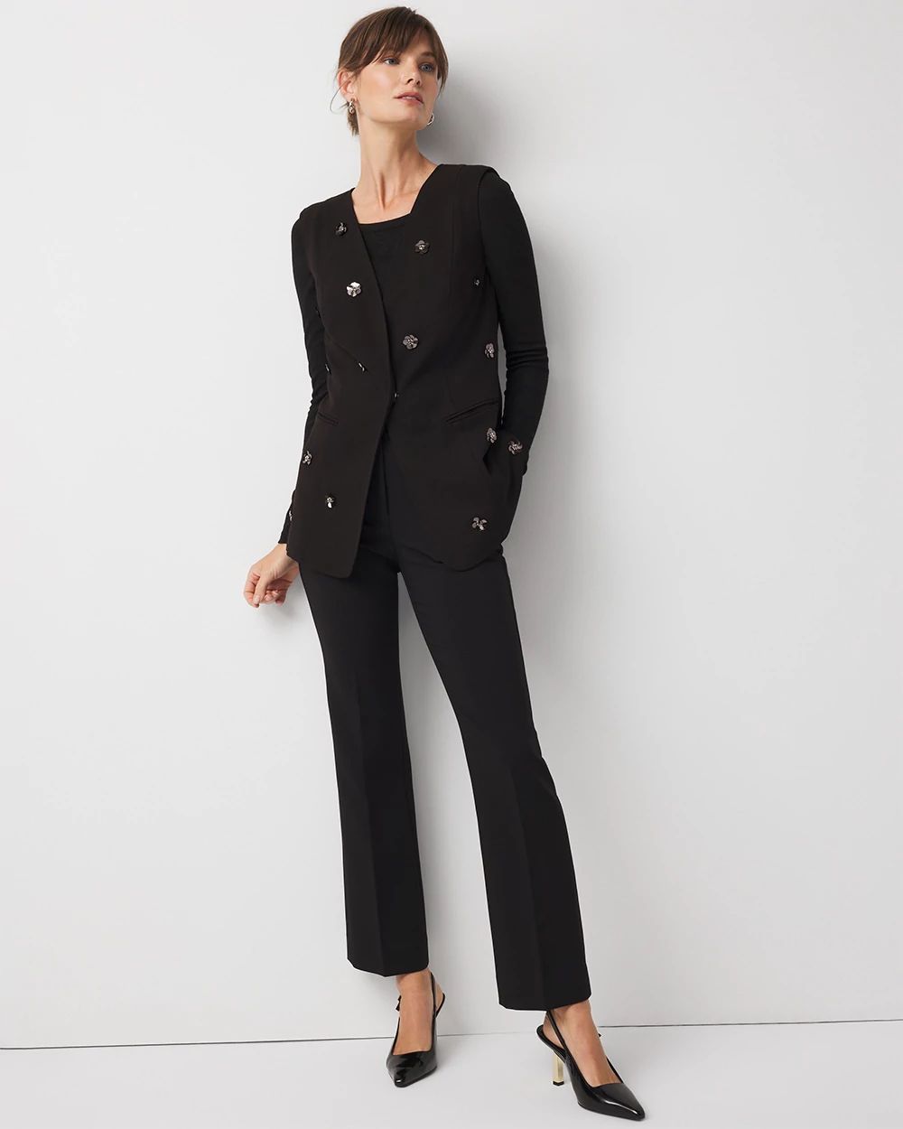 Embellished Crepe Vest