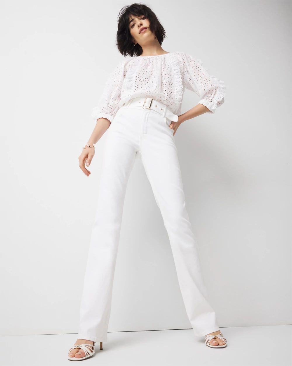 Extra High-Rise Belted Skinny Flare Jean