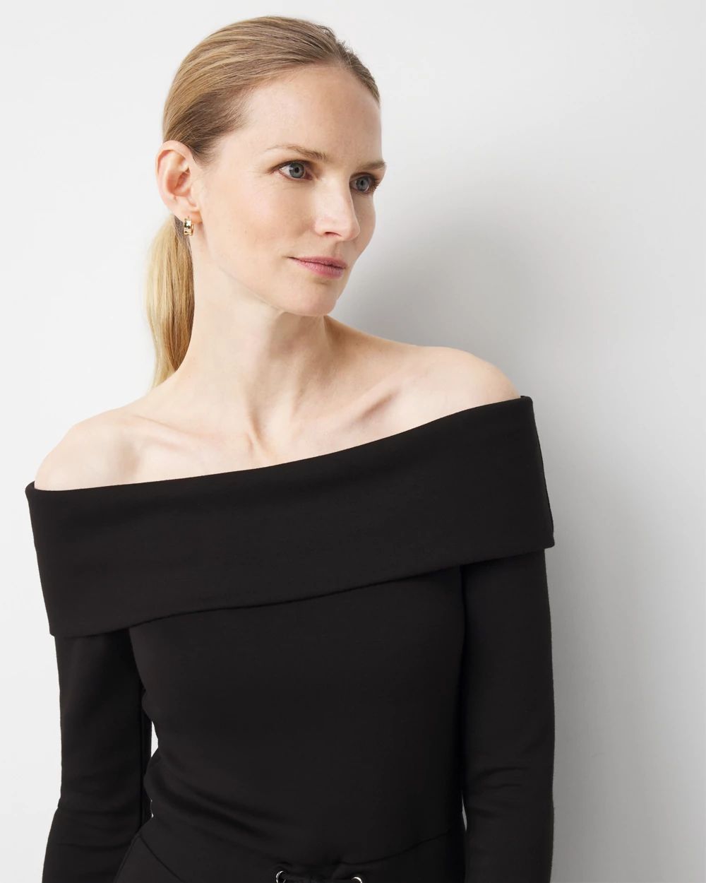 Off-The-Shoulder Fold-Over Jumpsuit