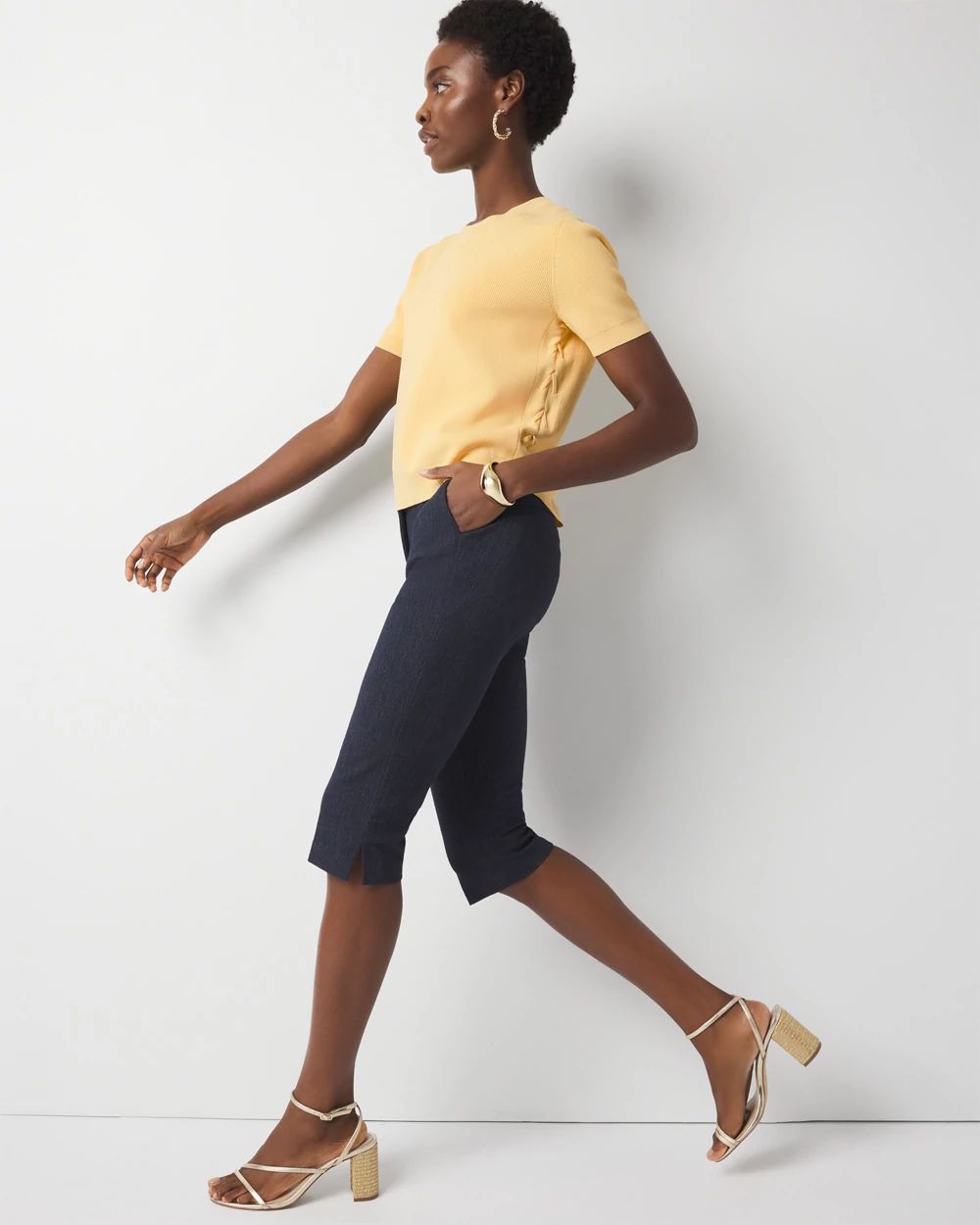WHBM® Elle Slim Denim-Look Capri Pant