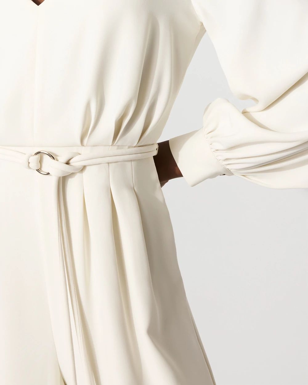 Long Sleeve Crepe Jumpsuit