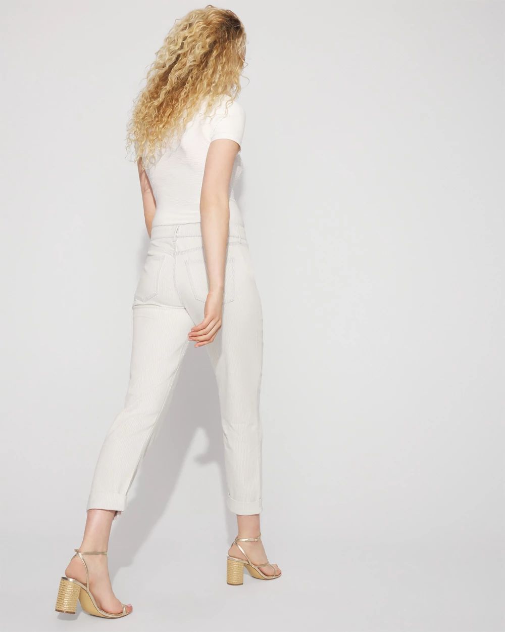 Mid-Rise Striped Girlfriend Jean