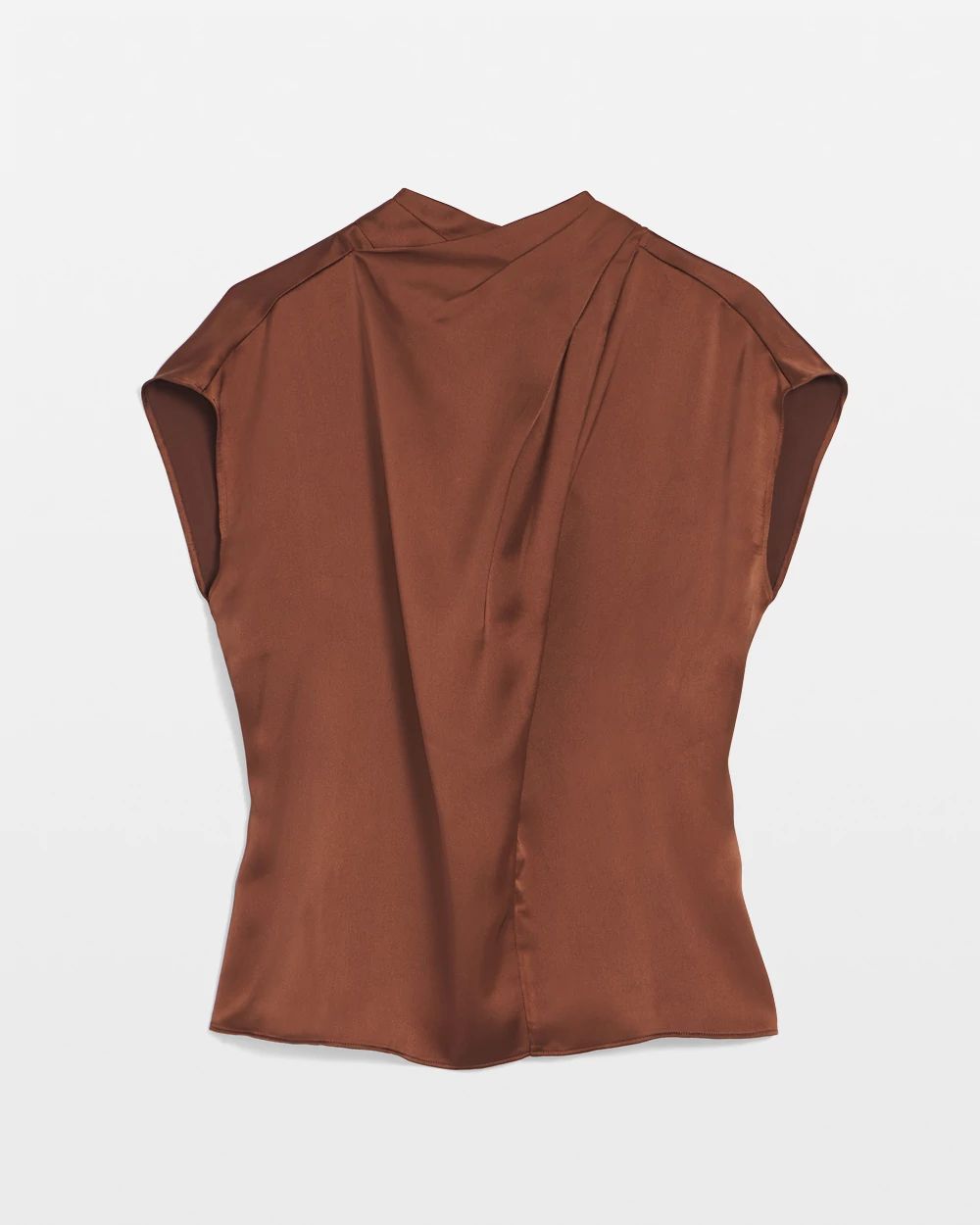 Satin Draped Sleeveless Blouse