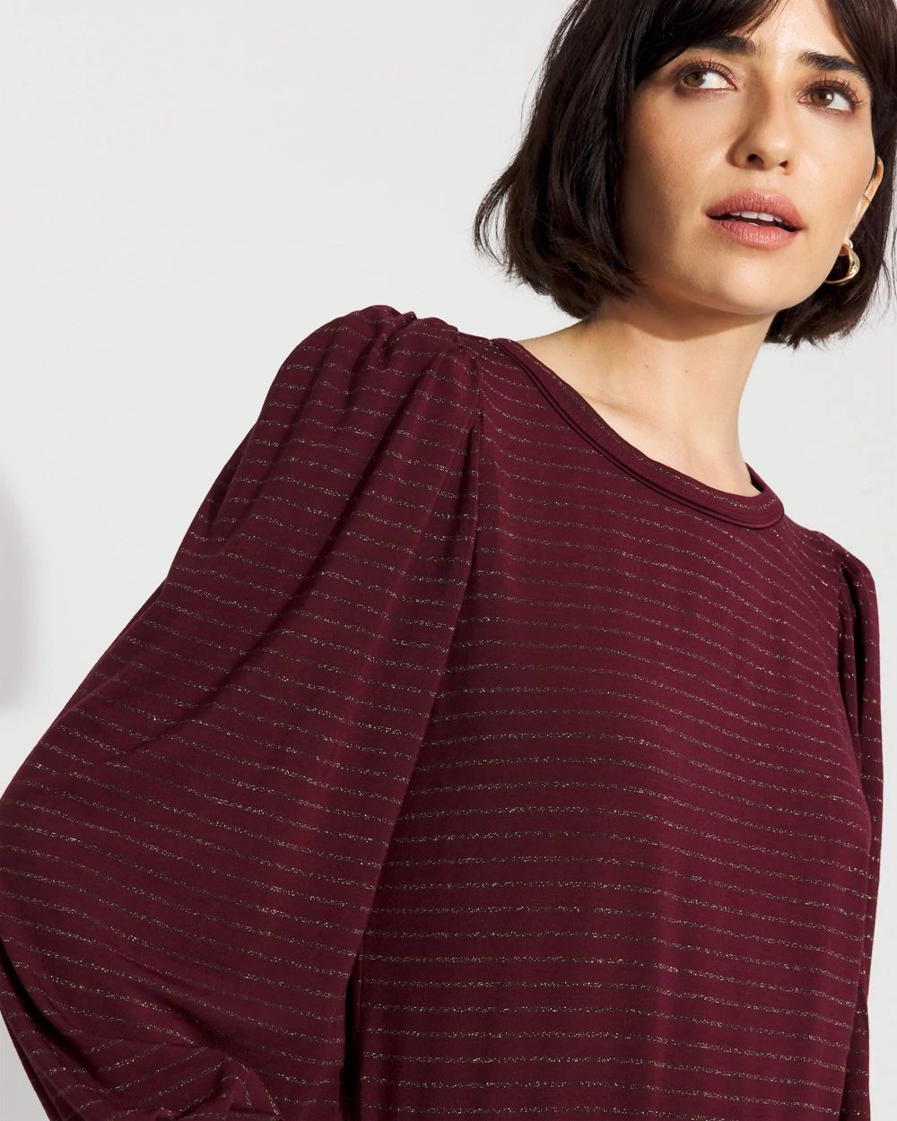 Long Sleeve Tee with Smocked Cuffs