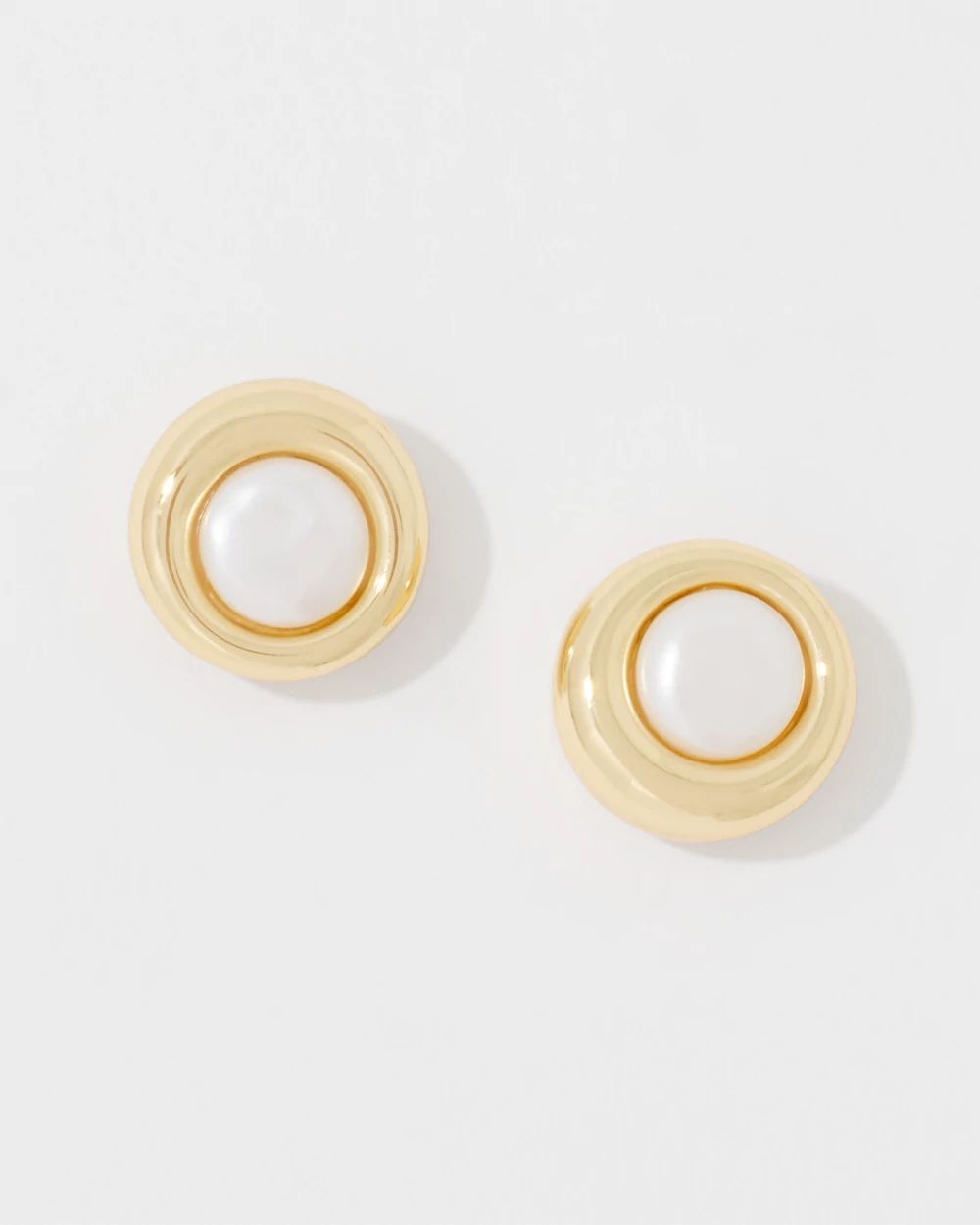 Gold + Pearl Stud Earrings