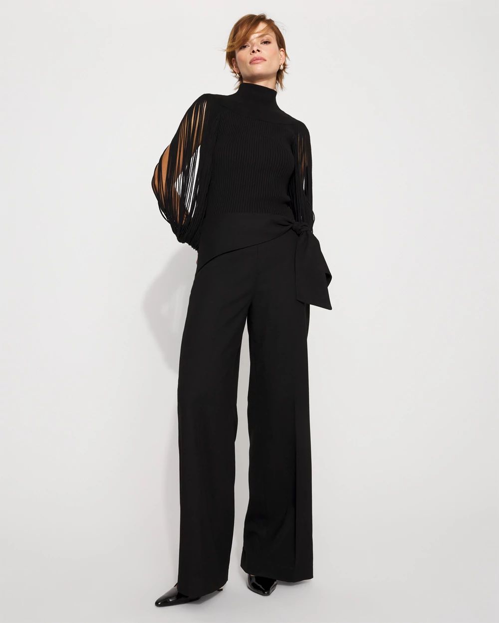 Tie Detail Wide-Leg Pant