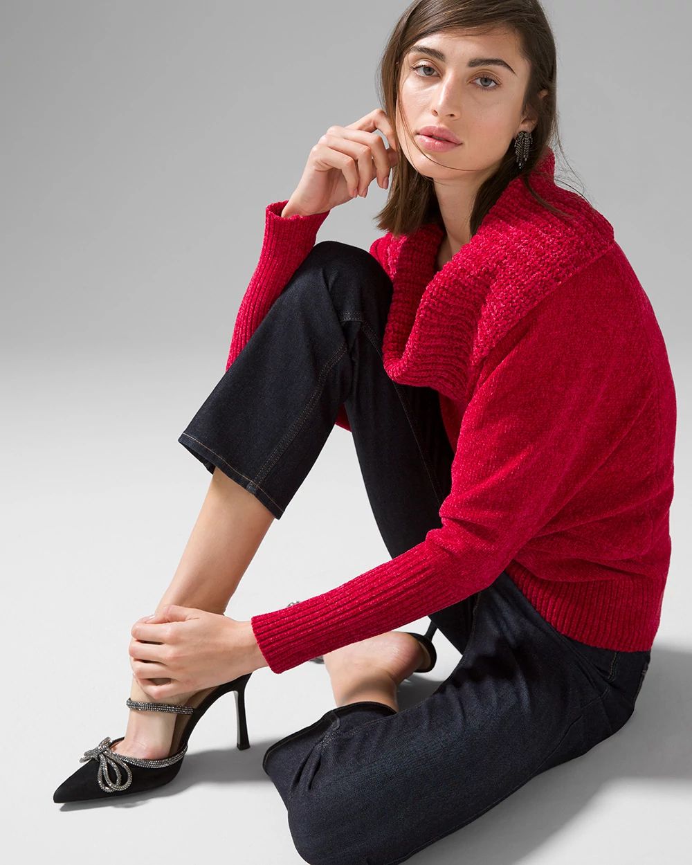 Cowl Neck Chenille Sweater