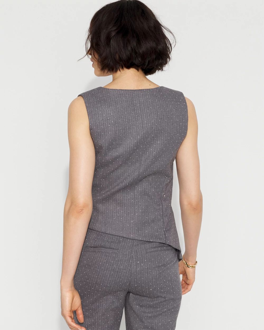 Petite Embellished Surplice Tie Vest