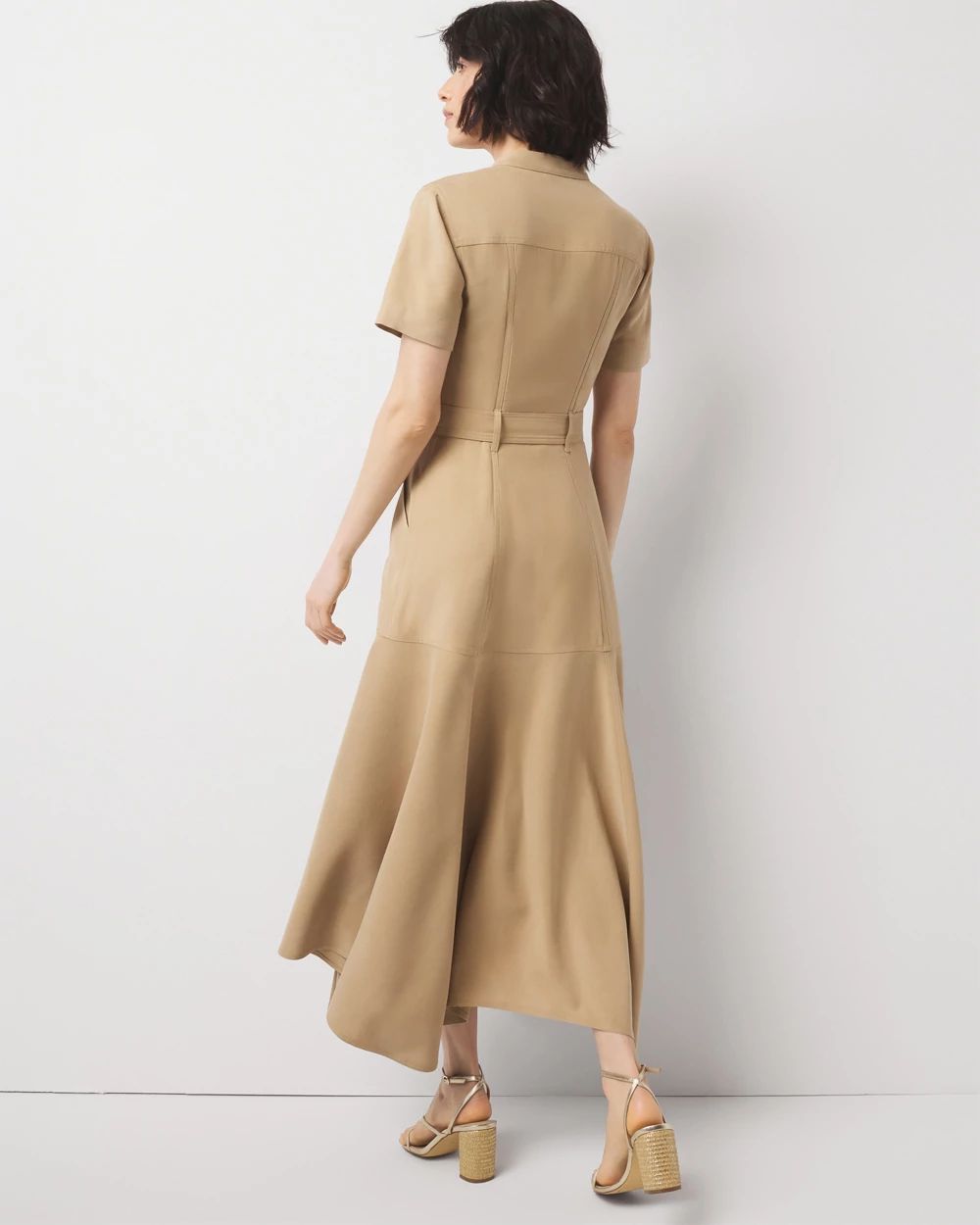 Short-Sleeve Utility Shirt Dress