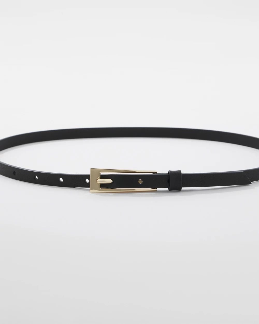 Rectangular Gold-Tone Buckle Belt