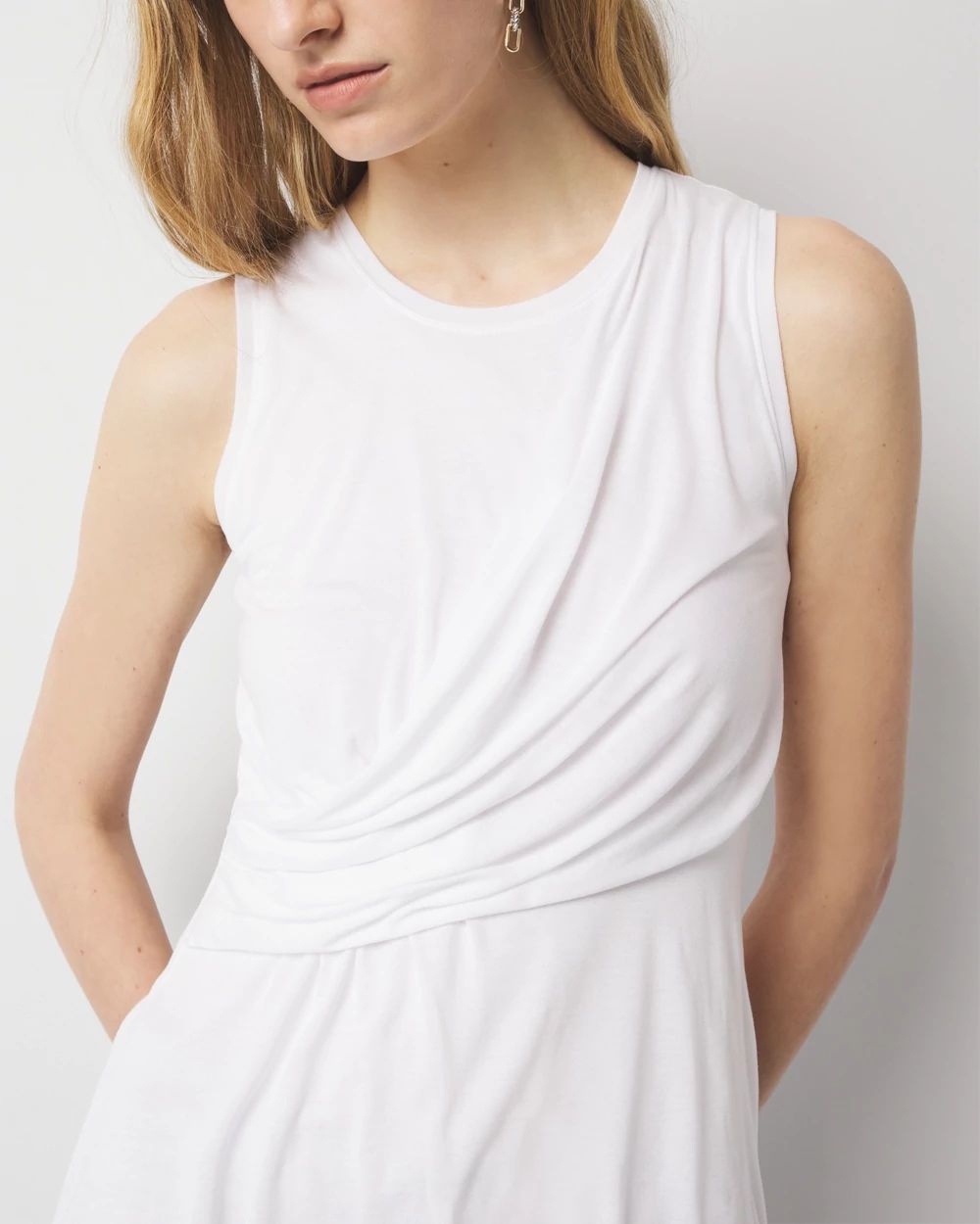 Pleated Wrap Tank Top