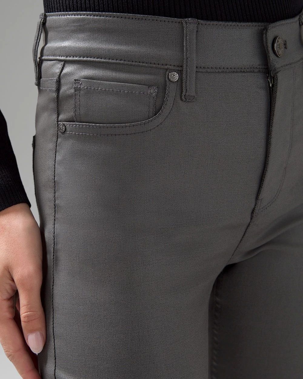 Petite High-Rise Coated Skinny Jeans