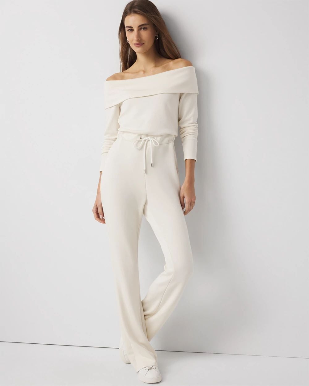 Off-The-Shoulder Fold-Over Jumpsuit