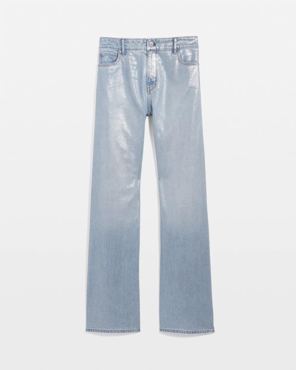 Clear Coated Extra High Rise Palazzo Jeans
