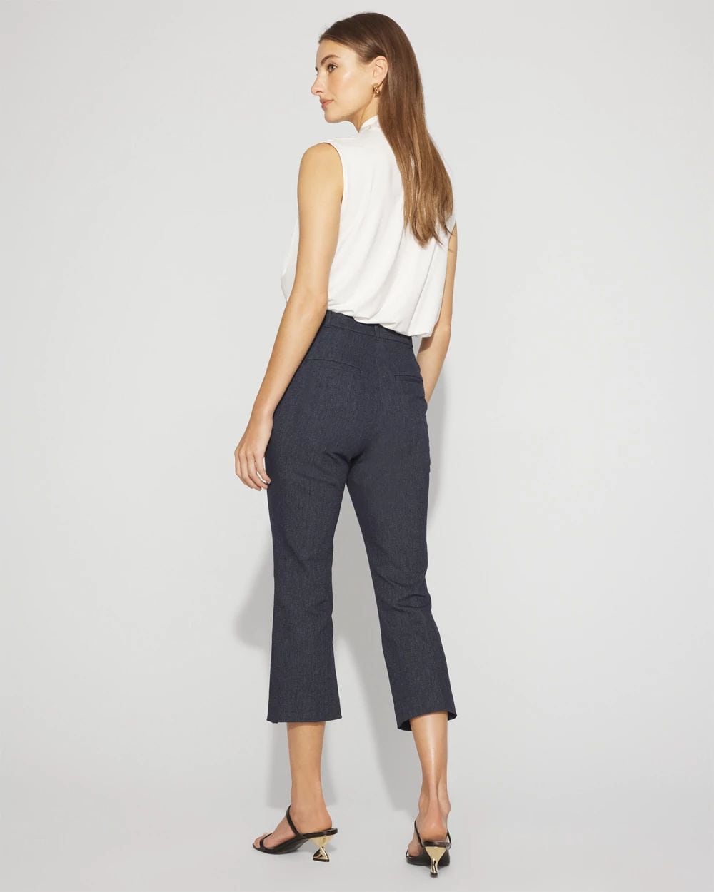 Tailored Denim-Look Kick Flare Pant