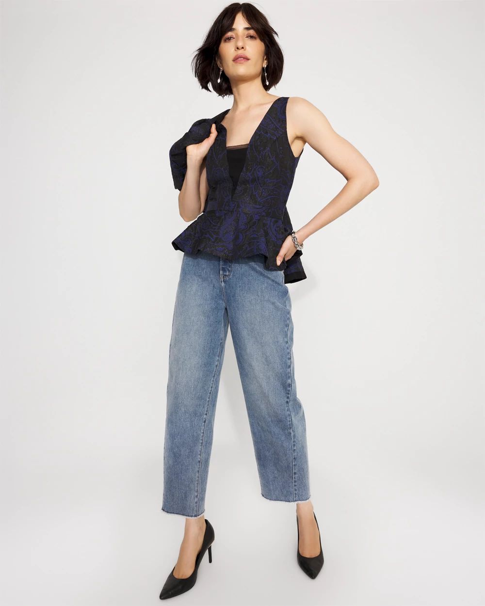 Jacquard Peplum Bustier