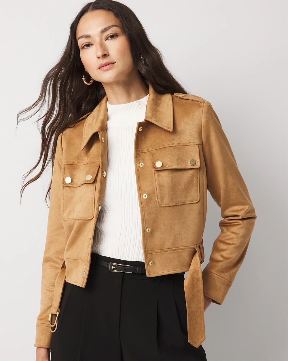 Faux Suede Moto Jacket