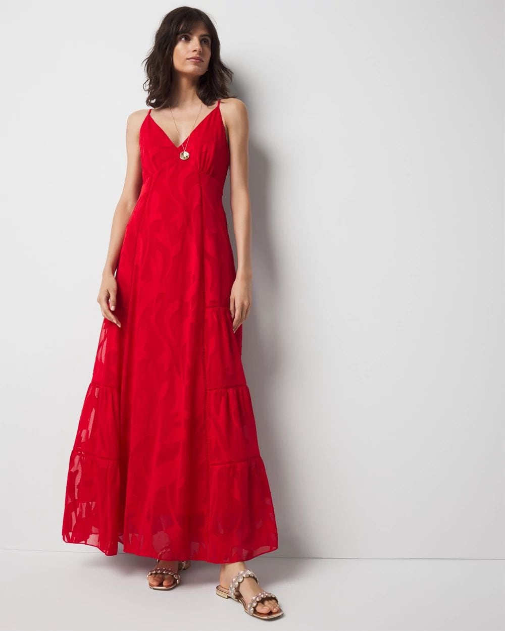 Chiffon Burnout Maxi Dress