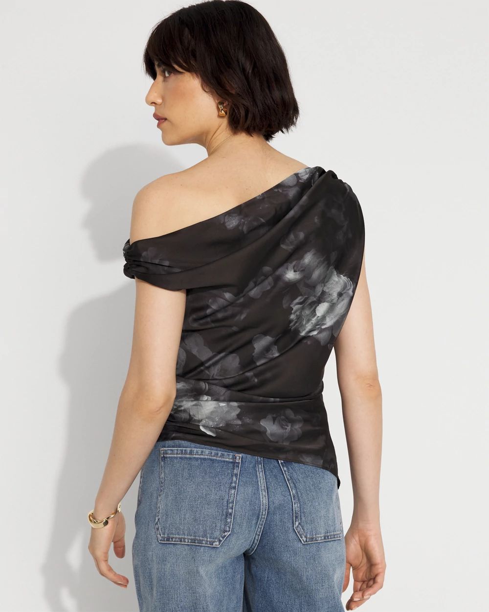 Off-the-Shoulder Satin Top