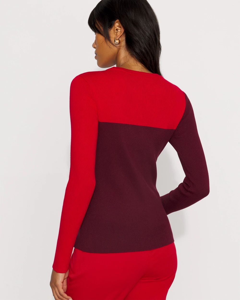 Square Colorblock Pullover Sweater