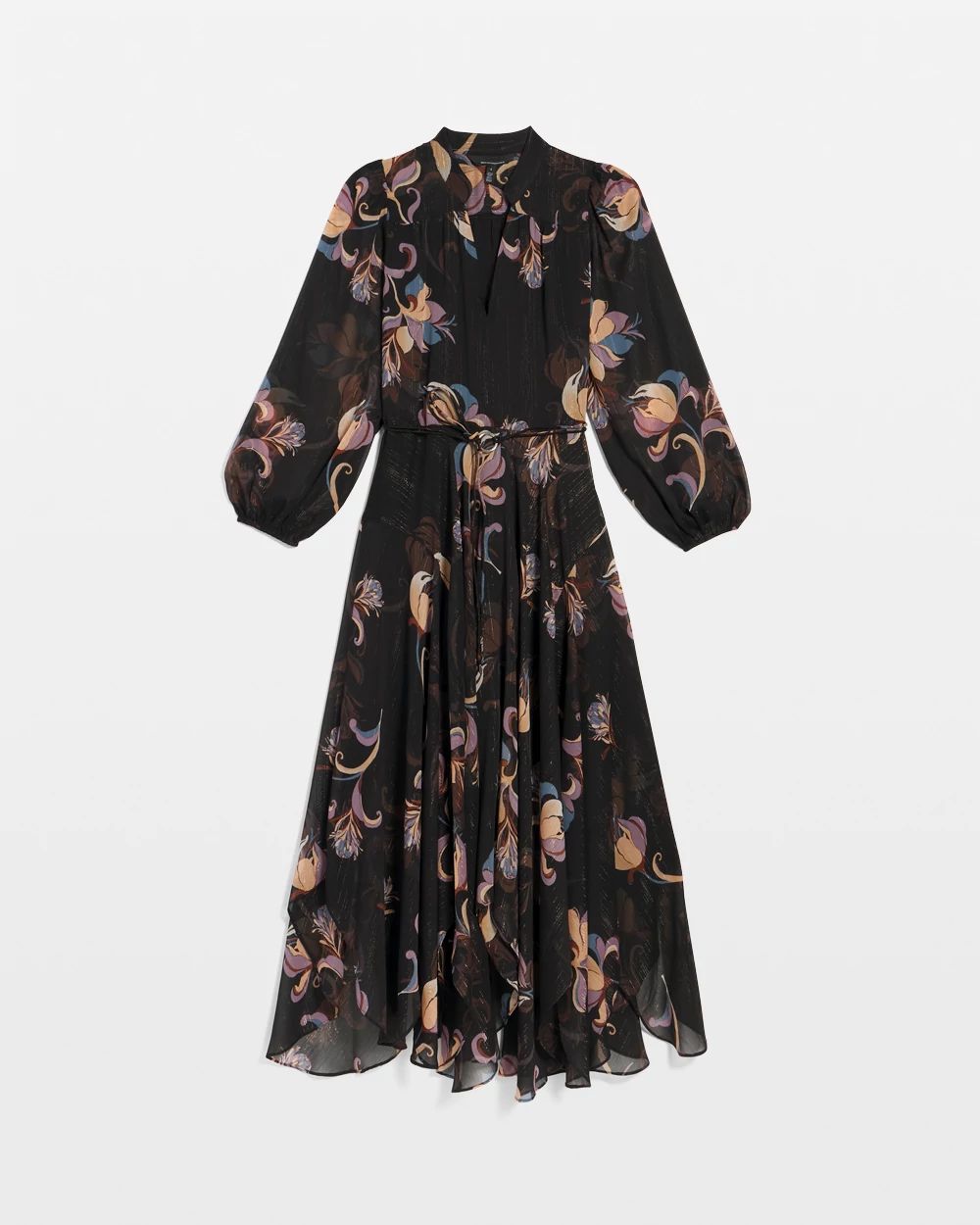 Chiffon + Lurex Maxi Dress