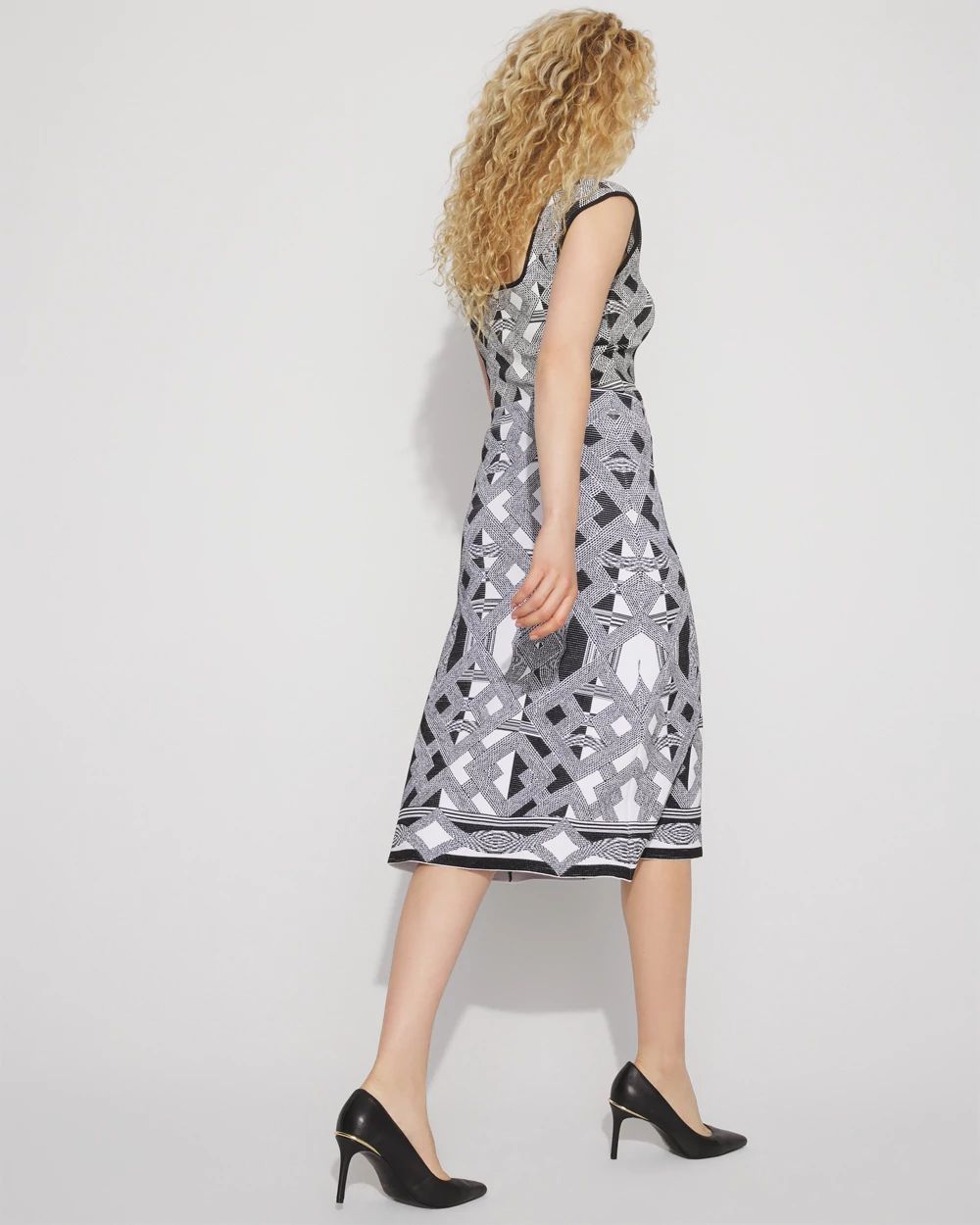 Geometric Jacquard Sweater Skirt