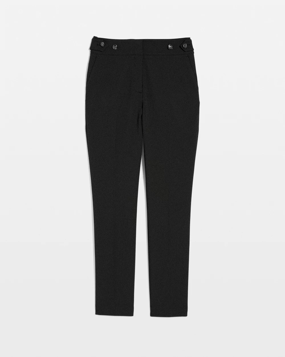 Elle Slim Ankle Pant with Button Tab Waist