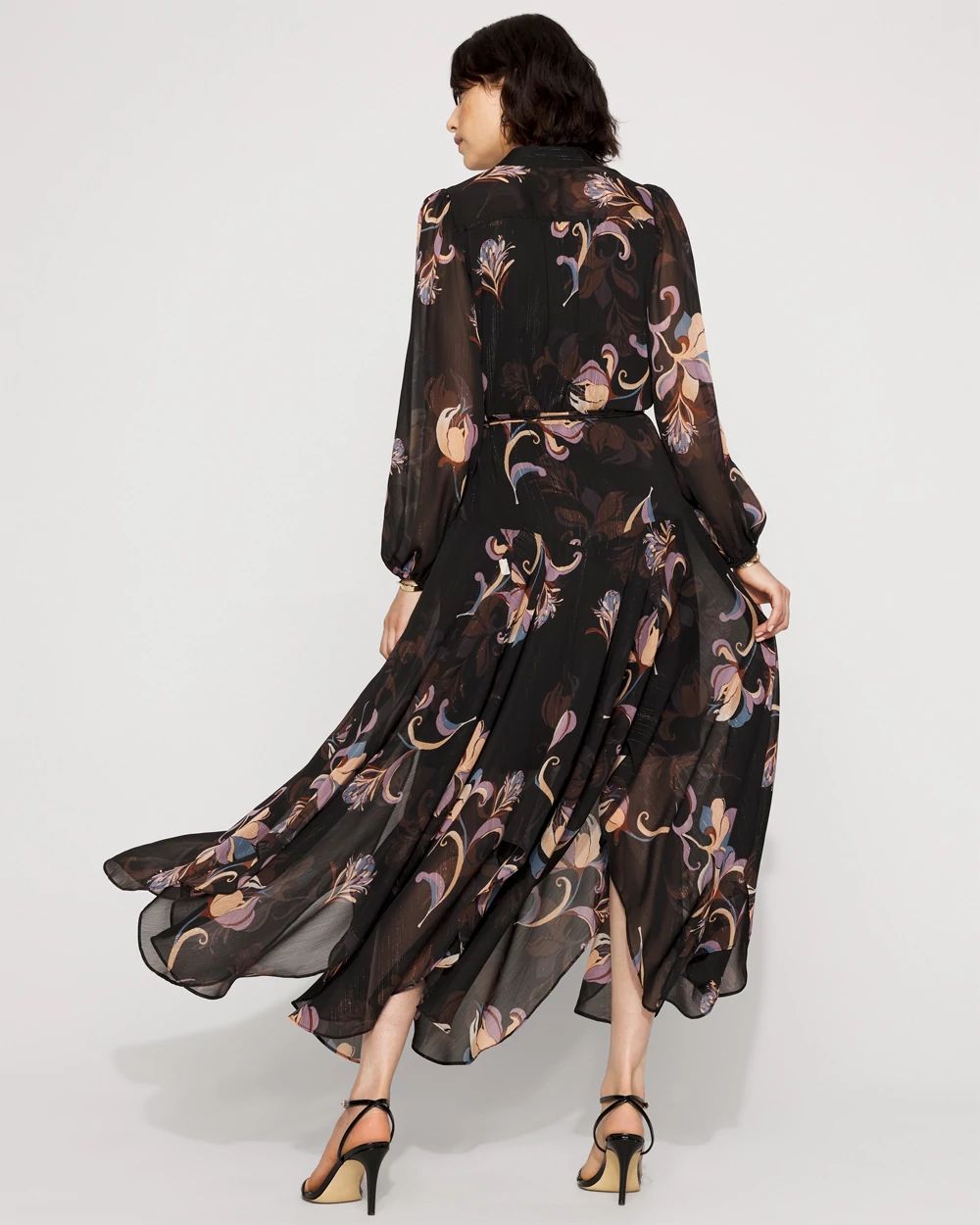 Chiffon + Lurex Maxi Dress