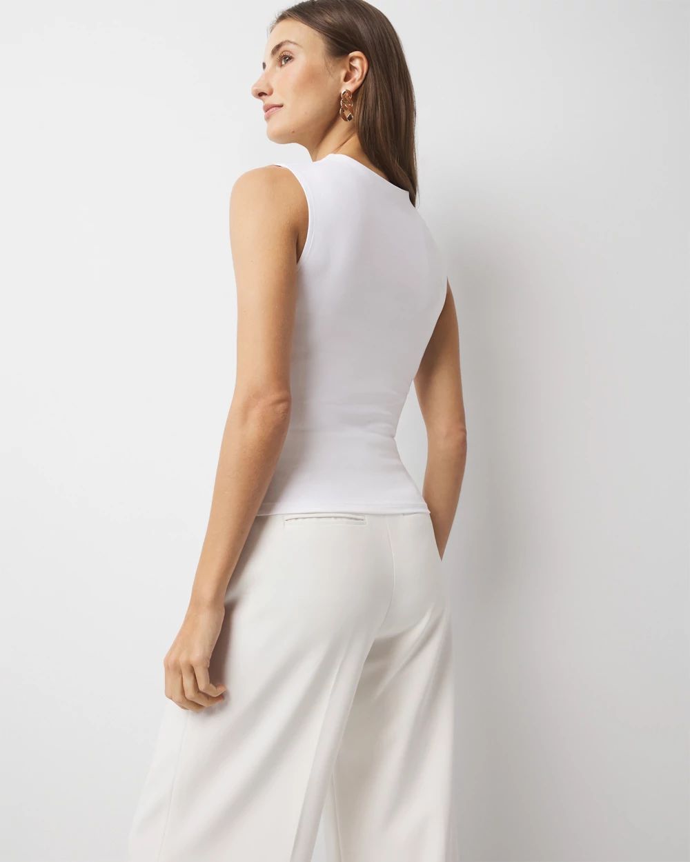 WHBM FORME™ All Ways Stretch High-Crewneck Tank Top