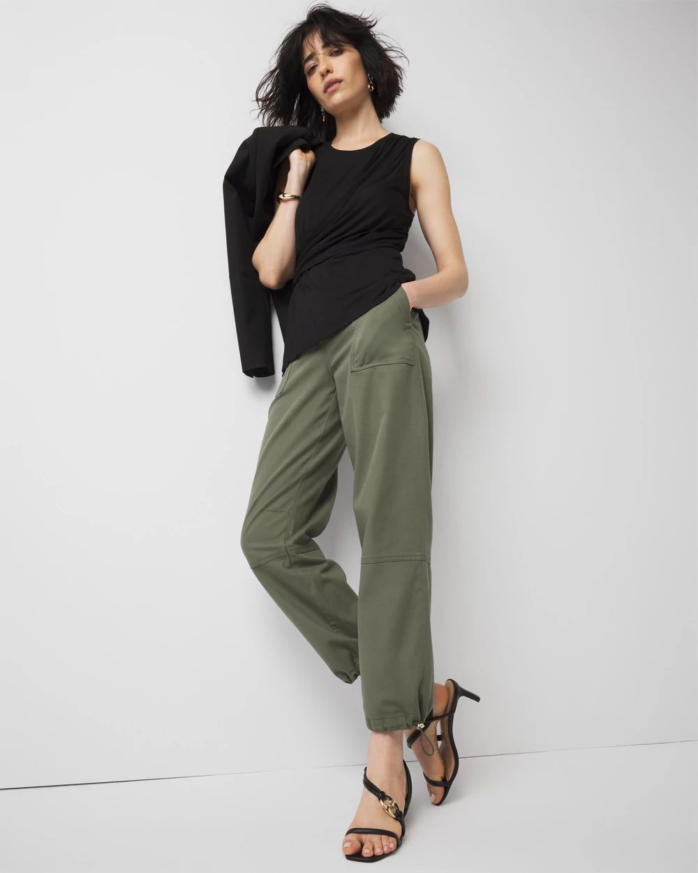 Pleated Wrap Tank Top