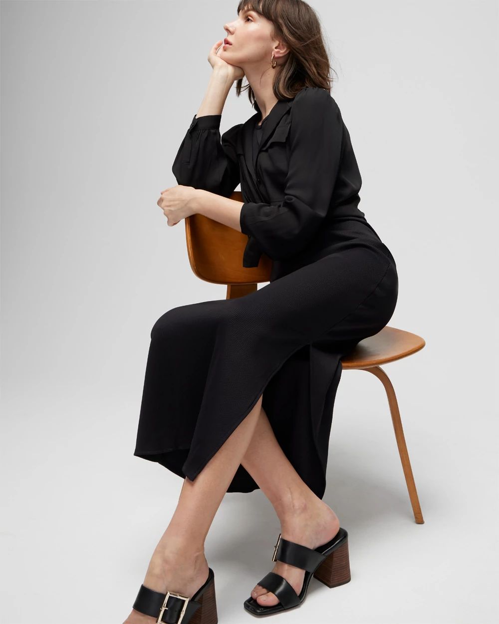 WHBM® FORME Rib Sleeveless Midi Dress click to view larger image.