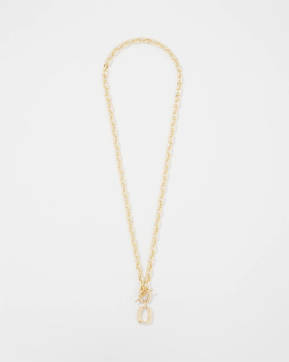 Gold Double Links Toggle Necklace