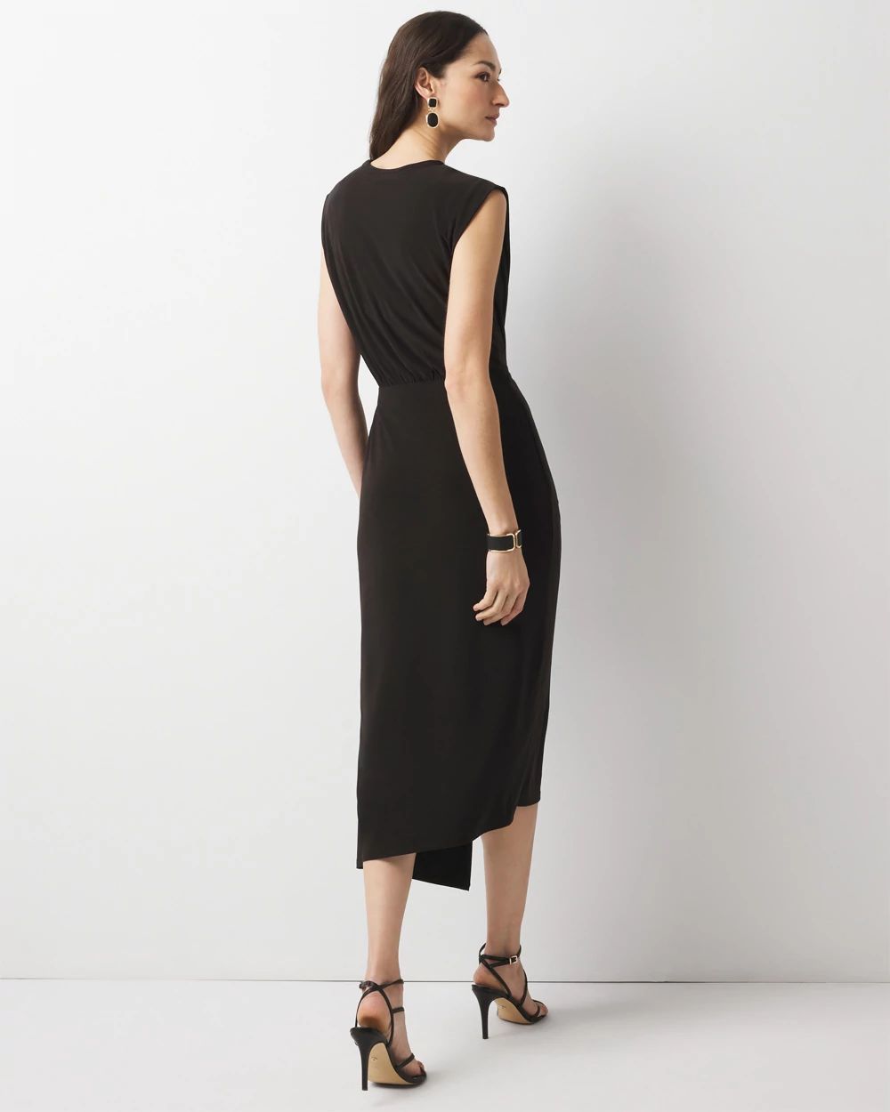 Asymmetric Draped Sheath Dress