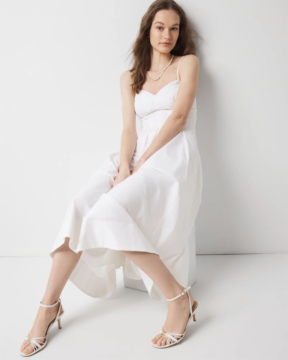 Poplin Corset Midi Dress