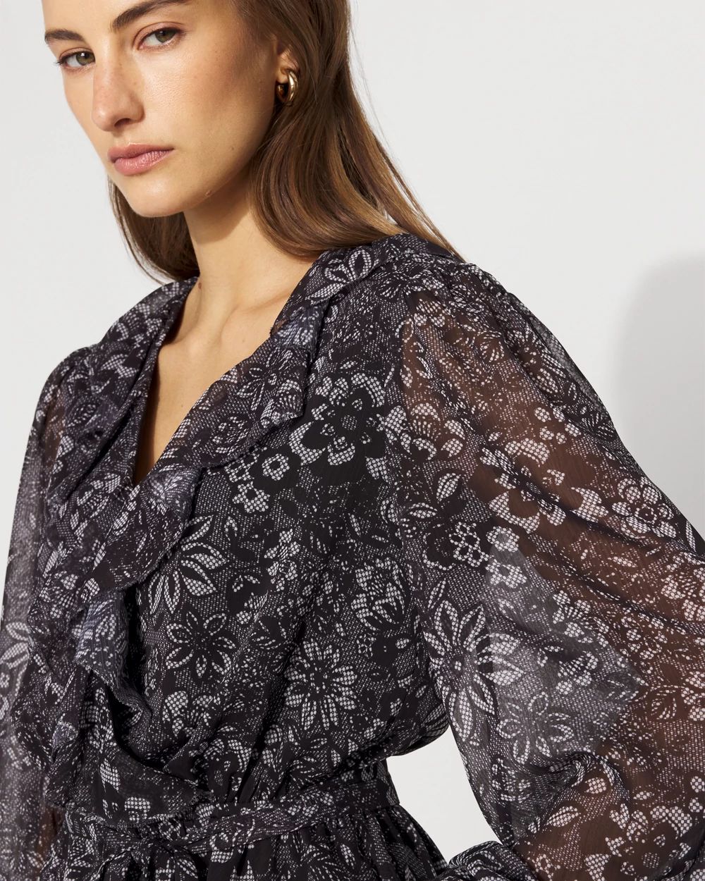 Ruffle + Peplum Surplice Blouse